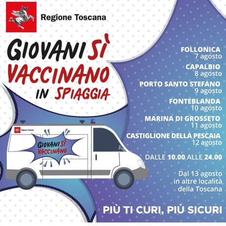 Vaccini in spiaggia, la presentazione delle nuove tappe il 10 agosto