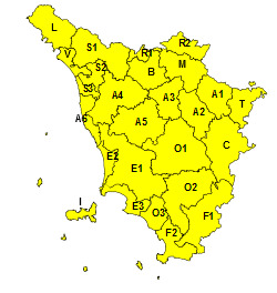 Pioggia, temporali e vento: venerdì 9 codice giallo su tutta la Toscana