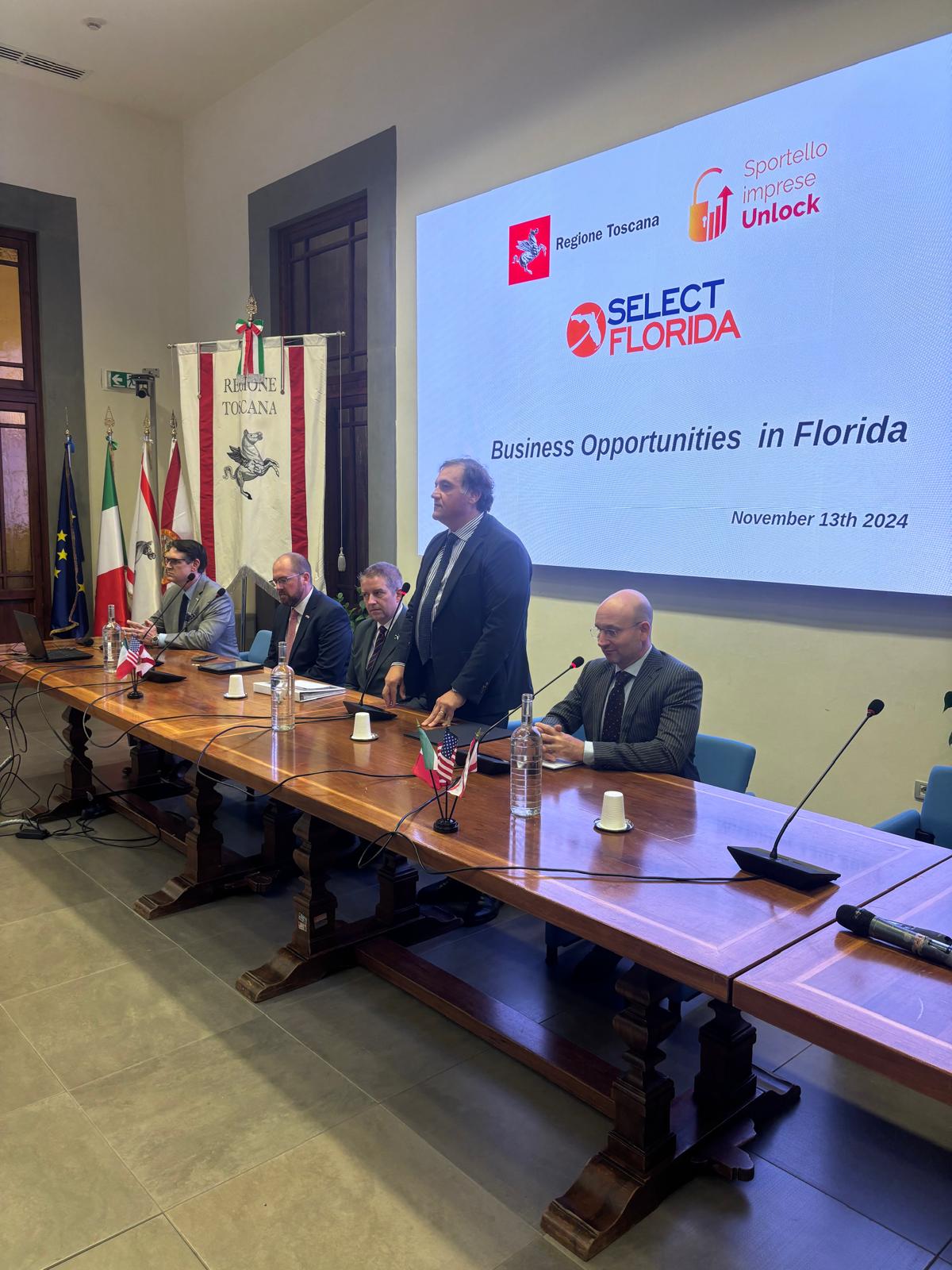 Economia, incontro Toscana-Florida per promuovere opportunità di business