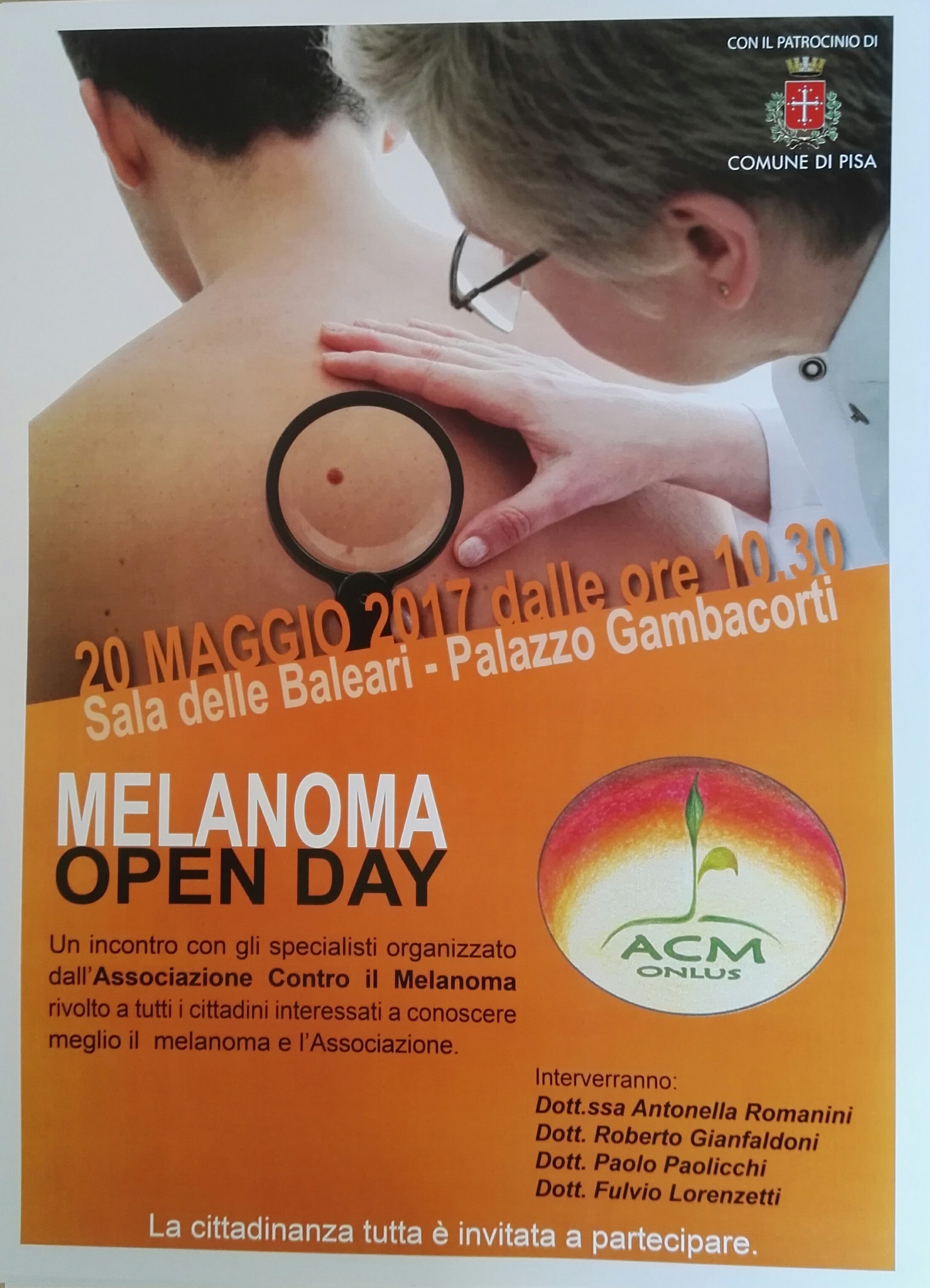 Melanoma cutaneo, al via campagna di prevenzione a Pisa