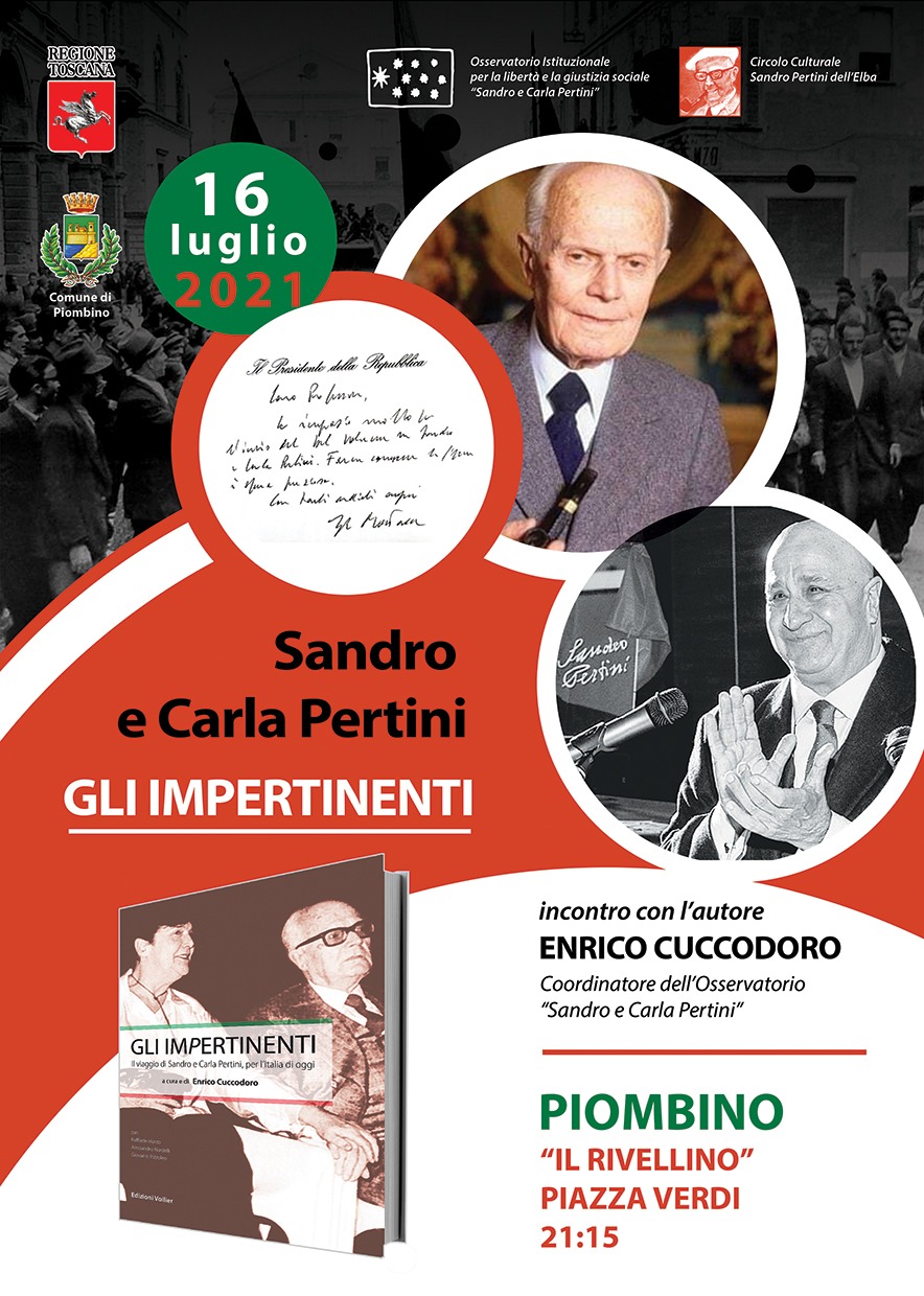 “Gli impertinenti”, venerdì a Piombino la presentazione del libro su Sandro e Carla Pertini