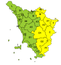 Maltempo, codice giallo per  temporali  forti dalle 14 alle 22 del 17 giugno
