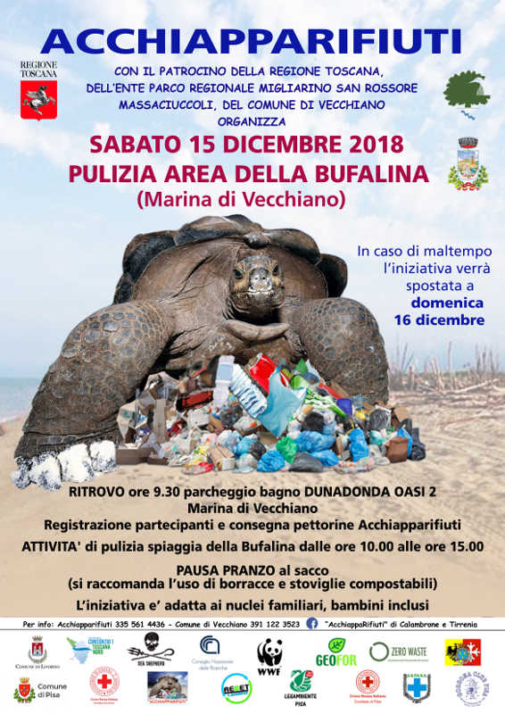 San Rossore, sabato 15 dicembre pulizia della spiaggia della Bufalina