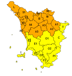 Maltempo, codice arancione per temporali nelle zone centro settentrionali