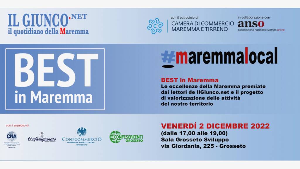 Turismo in Maremma, Marras il 2 dicembre interviene al contest “BEST in Maremma”