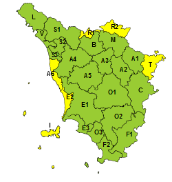 Codice giallo per mareggiate e vento esteso fino alla mattina del 15 novembre