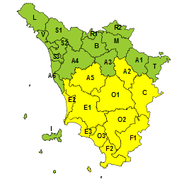Maltempo, codice giallo per temporali forti nel centro-sud