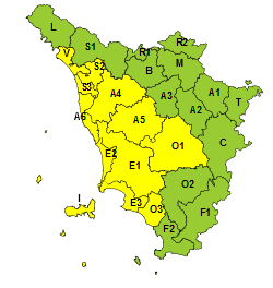 Maltempo, codice giallo per rischio idrogeologico e temporali forti per giovedì 8 maggio