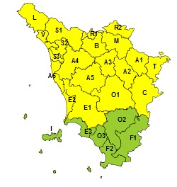 Rischio idrogeologico e temporali forti, codice giallo per martedì 20 maggio