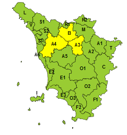 Vento forte, sabato 11 gennaio codice giallo sulla Toscana centro occidentale