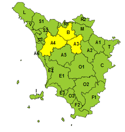 Vento forte, codice giallo nella Toscana centrale sabato 16 aprile