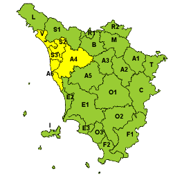 Codice giallo fino a lunedì 3 dicembre su costa ed entroterra centro-settentrionali