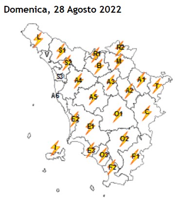 Meteo, esteso fino a domenica 28 agosto codice giallo per piogge e temporali 