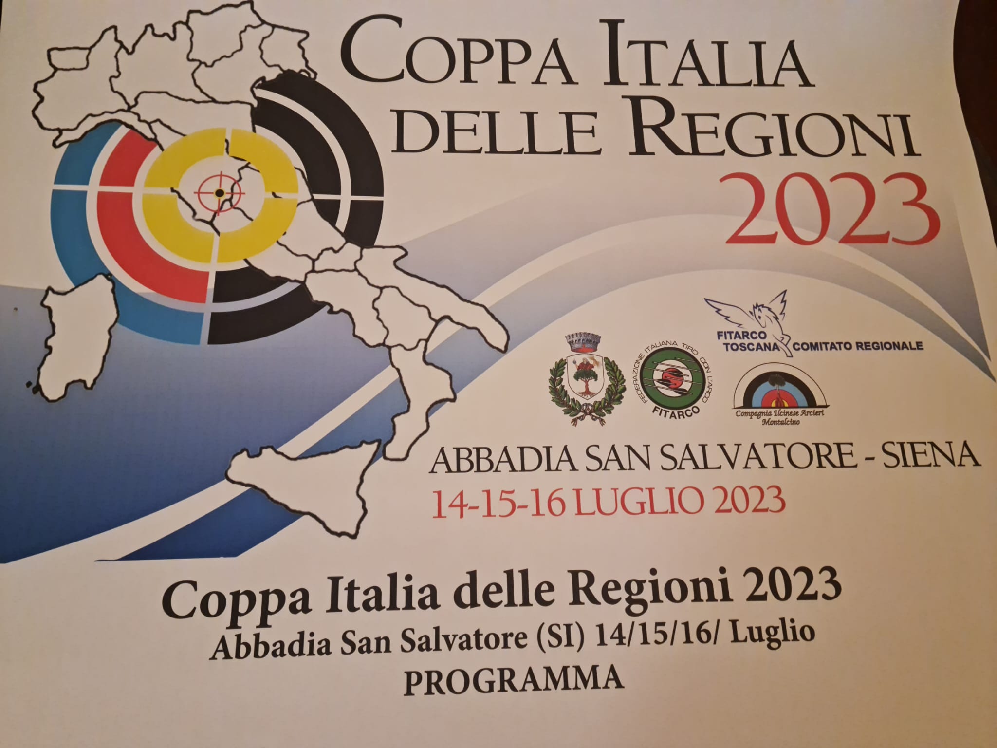 Tiro con l'arco, Coppa Italia delle Regioni ad Abbadia San Salvatore dal 14 al 16 luglio