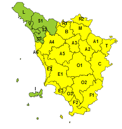 Forti temporali, codice giallo su gran parte Toscana dalla mezzanotte alle 13 di giovedì 9