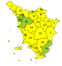 Pioggia e vento, martedì 16 maggio codice giallo su quasi tutta la Toscana