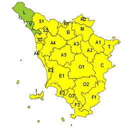 Maltempo, venerdì 16 codice giallo per venti forti su quasi tutta la Toscana