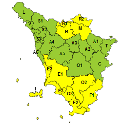 Ancora pioggia, codice giallo venerdì 1 marzo su area appenninica e Toscana sud