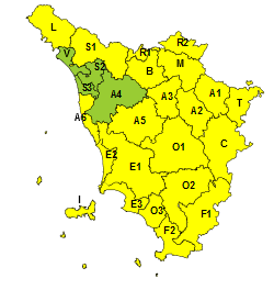 Vento, neve e mareggiate: venerdì 20 dicembre codice giallo in Toscana