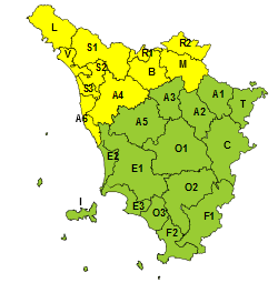 Maltempo, codice giallo per temporali forti in Lunigiana e Garfagnana
