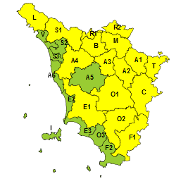 Maltempo, codice giallo per vento e neve