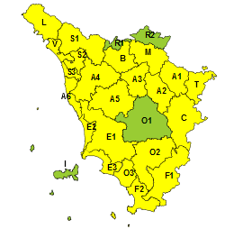 Vento forte, martedì 1 aprile codice giallo su quasi tutta la Toscana