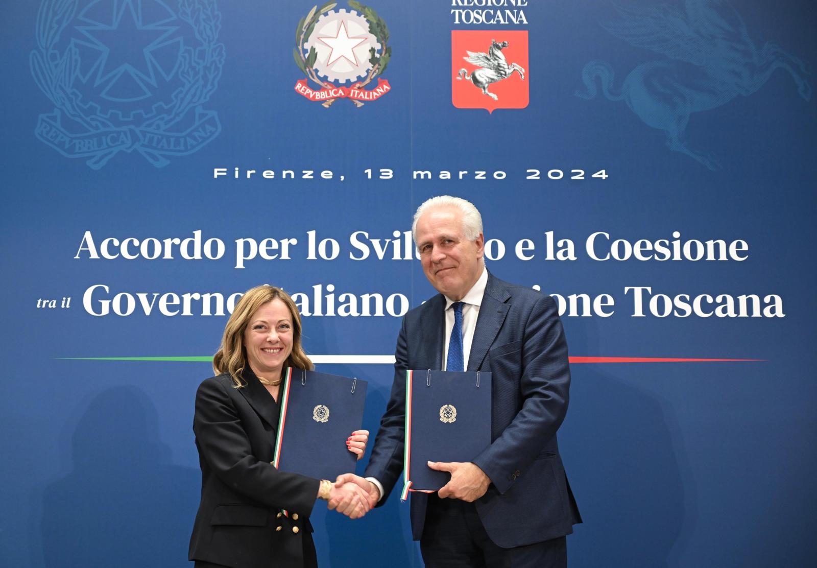 Fsc, accordo per 531 milioni, Giani: “Opere per tutti i territori, è la Toscana diffusa”  