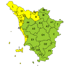 Vento, mareggiate, rischio idrogeologico, codice giallo anche giovedì 2 dicembre