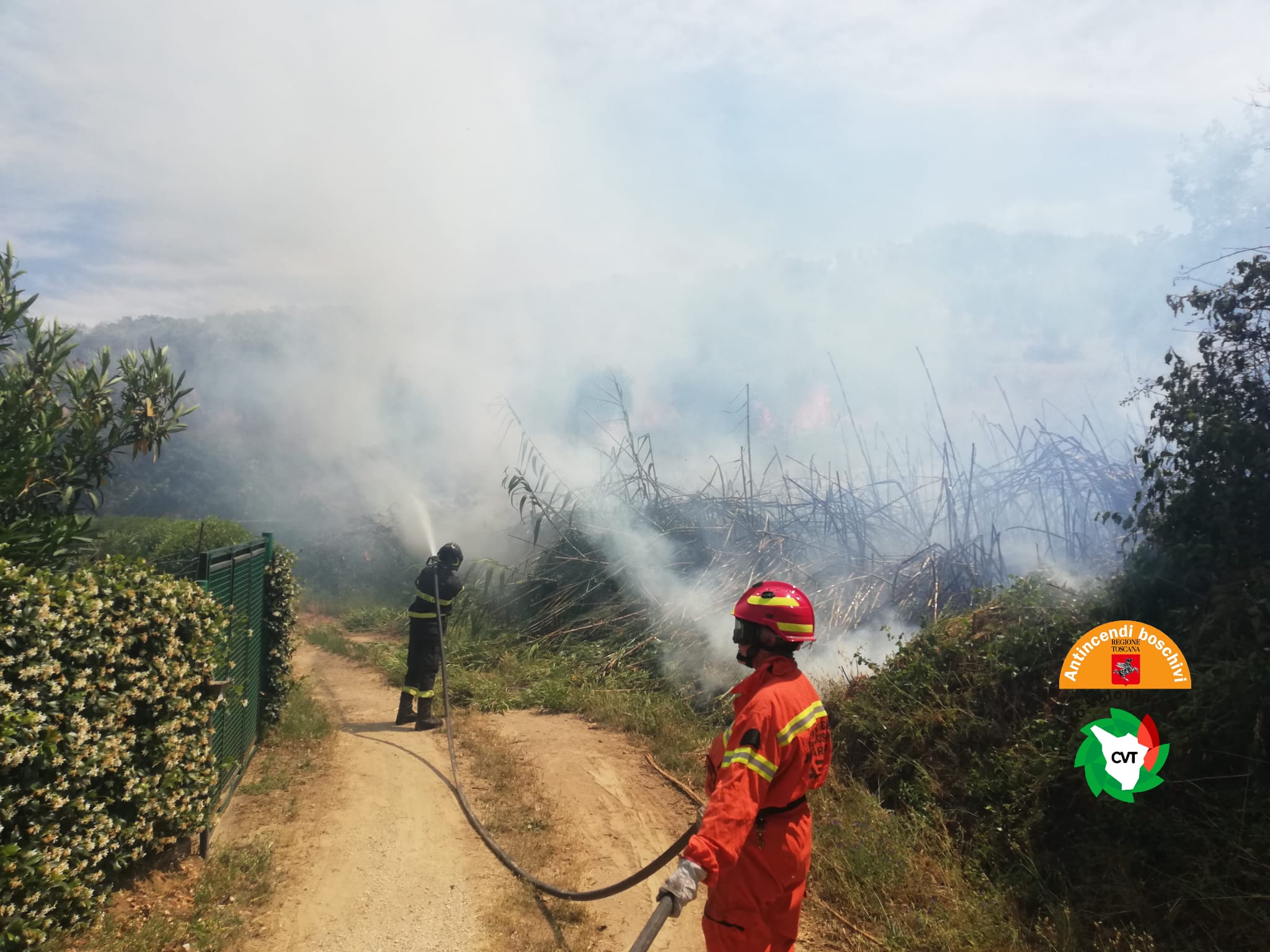 Incendi nella collina di Buriano e macchia Monte Maggio, in azione aerei e volontari
