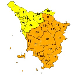 Allerta arancione per temporali e rischio idrogeologico-idraulico fino a venerdì mattina