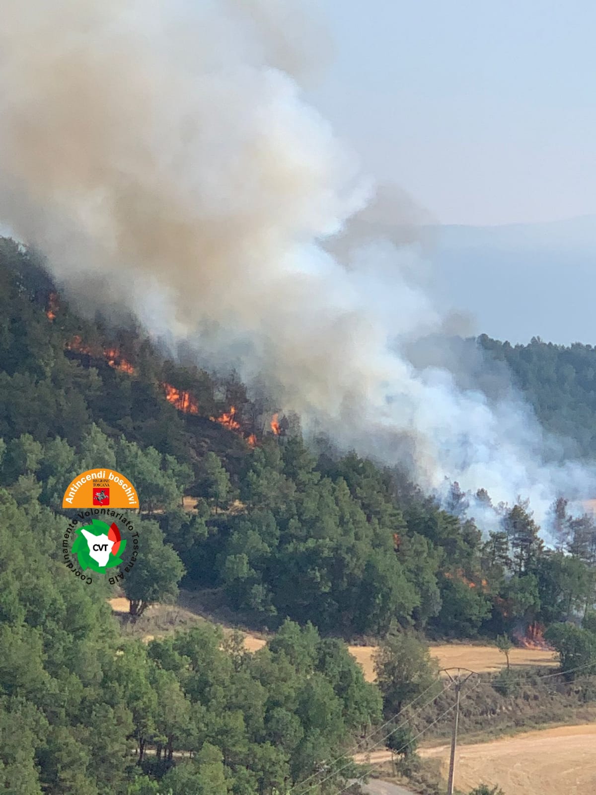 Incendio boschivo a Pian di Bugnano, in comune di Seggiano (Gr)