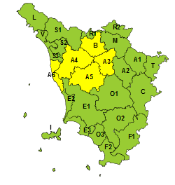 Sabato 3 aprile codice giallo per vento su Toscana centrale e costa pisano-livornese