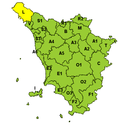 Maltempo, codice giallo per temporali in Lunigiana dalle 8 a mezzanotte di venerdì 23 novembre