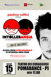 Domani a Pomarance l'ultima tappa di 'Intolleransia' di Paolo Ruffini