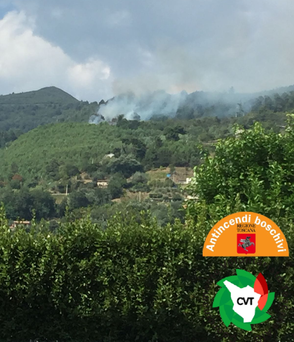 Incendio a Cerreta San Nicola, nel comune di Seravezza (Lu)