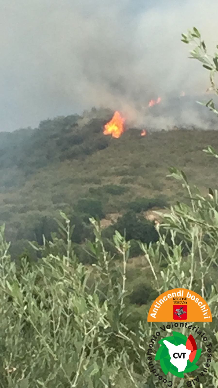 Incendio sul Monte Argentario, impegnati due elicotteri