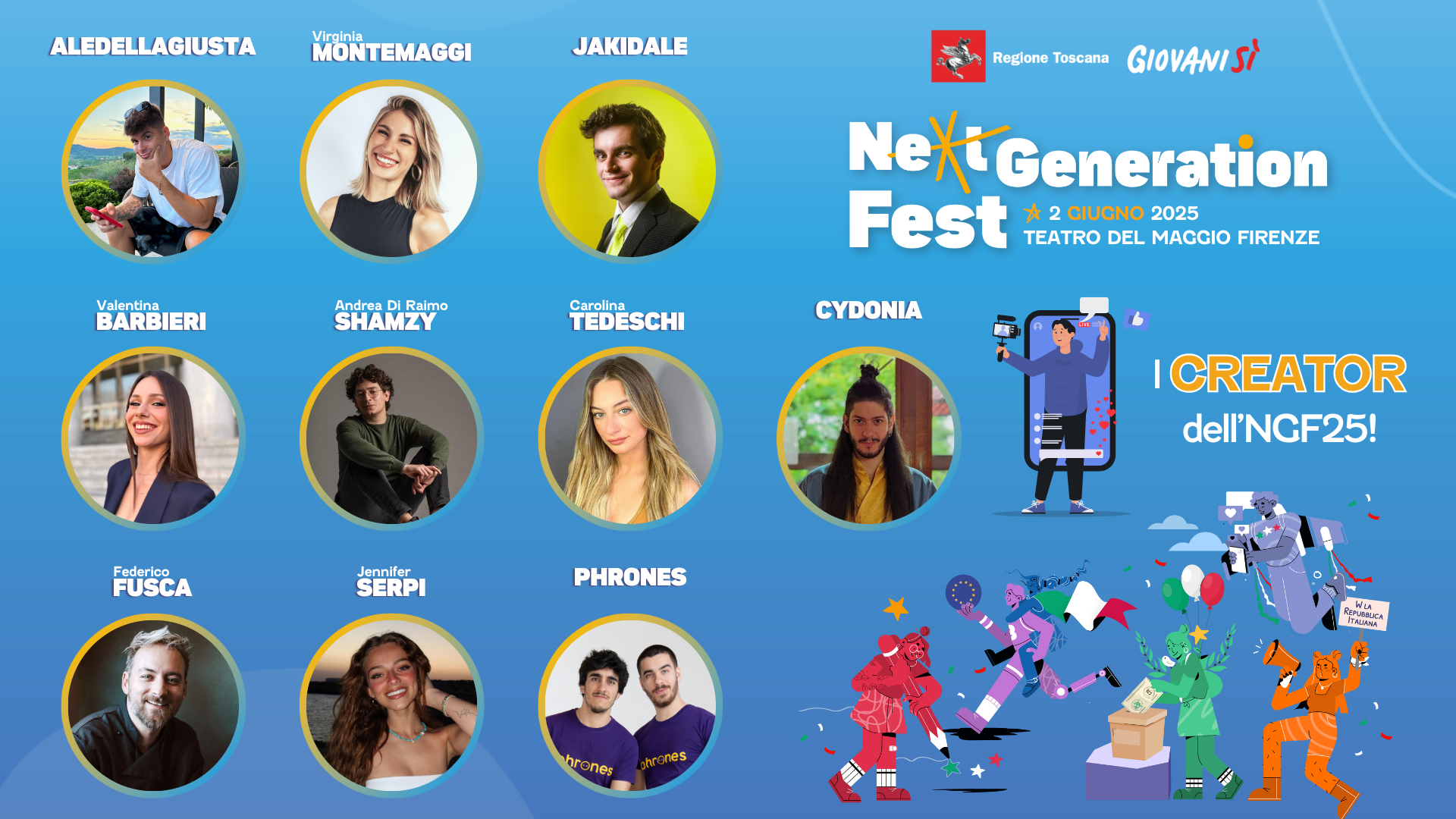 Da Jakidale a Virginia Montemaggi, creator da milioni di follower al Next Generation Fest