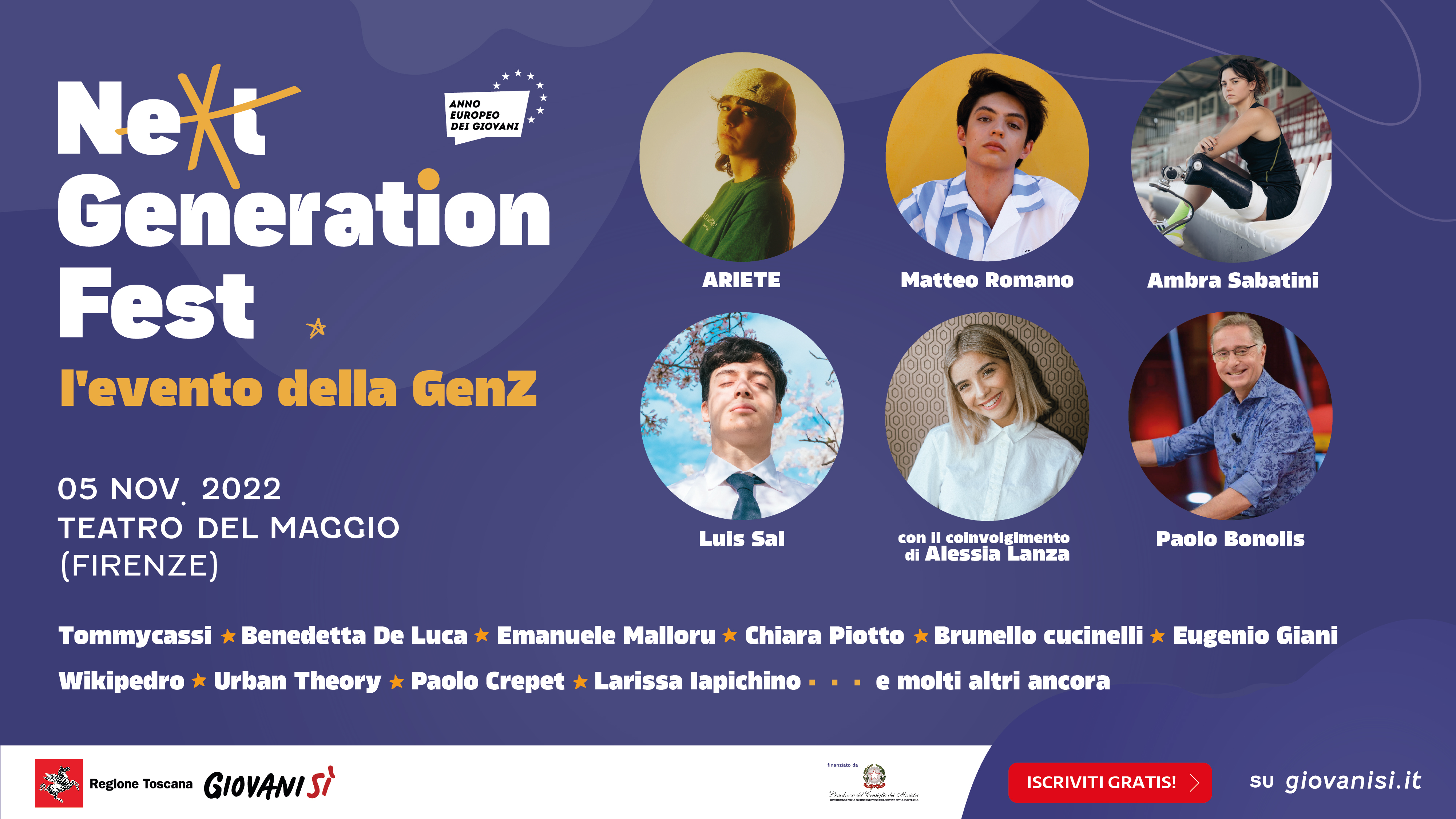 Giovanisì, la GenZ si incontra a Firenze: conto alla rovescia per Next Generation Fest