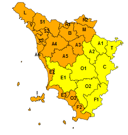 Weather Alert: Orange Alert issued for central and northern areas of Tuscany
