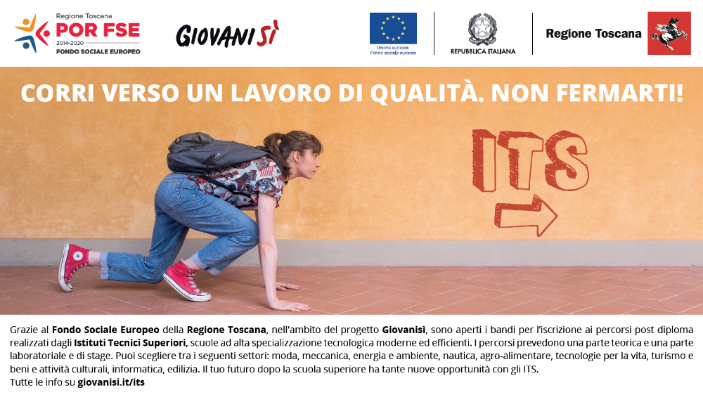 Un'immagine della nuova campagna di comunicazione sugli Its toscani