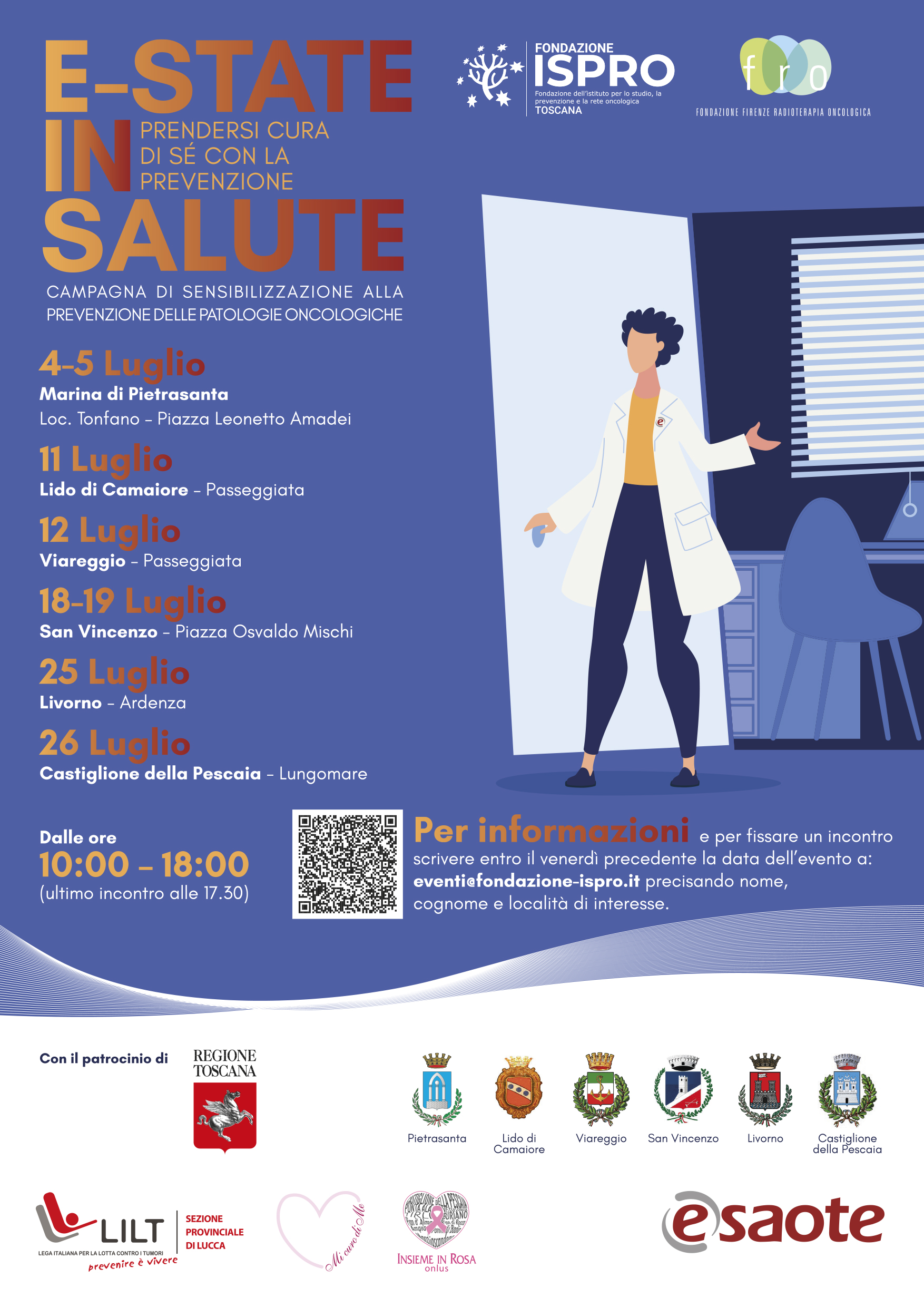 E-state in Salute, al via la campagna di prevenzione oncologica della Fondazione Ispro