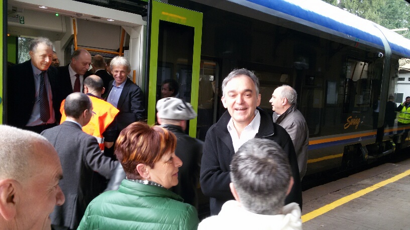Viaggio di presentazione dei treni Swing. A bordo Rossi e Soprano