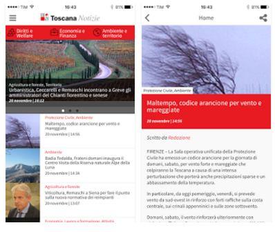 Toscana Notizie, ecco la nuova App, Rossi: 